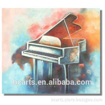 Musical instrument piano oil painting on canvas totally by handmade